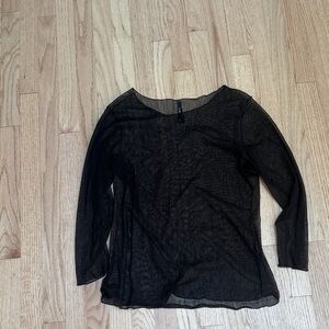 Sheer Mesh Black Women's Top